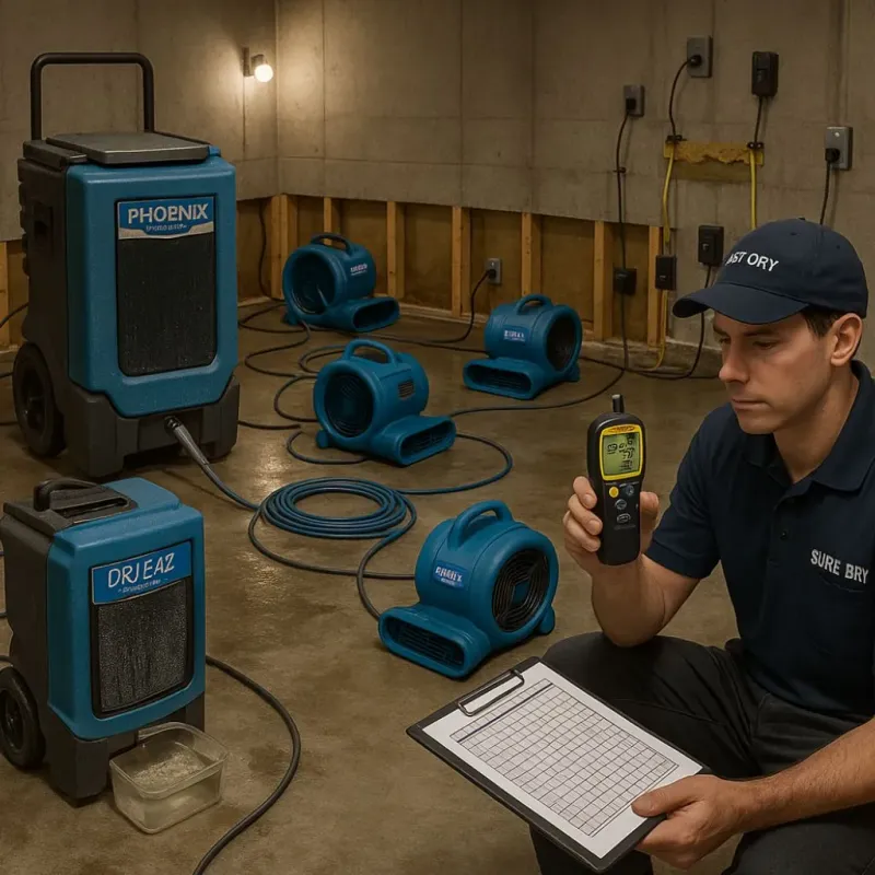 Structural Drying and Dehumidification process in West Blocton, AL